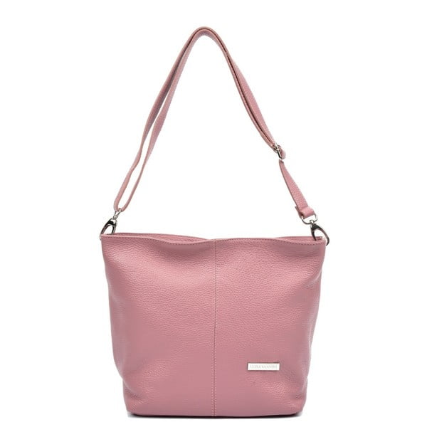 Розова кожена чанта Simona - Luisa Vannini