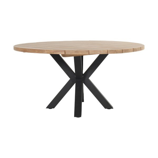 Кръгла градинска маса за хранене от масивно тиково дърво ø 150 cm Stephanie – Hartman