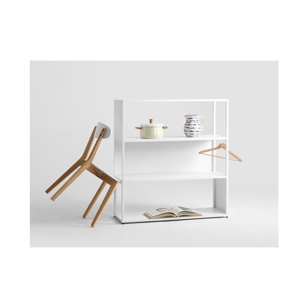 Бяла етажерка за книги , 100 x 110 cm Hyller - CustomForm-image-1