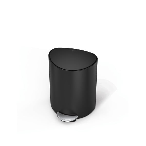 Матово черно метално кошче за боклук с педал 6 l – simplehuman-image-3