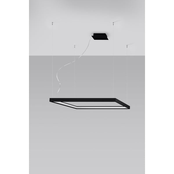 Черна LED висяща светлина 80x80 cm Aura - Sollux-image-1