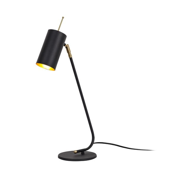 Настолна лампа с метален абажур в черно и златисто (височина 55 cm) Sivani – Opviq lights