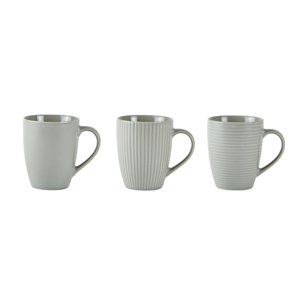 Комплект от 3 сиви чаши Texture, 300 ml - KJ Collection
