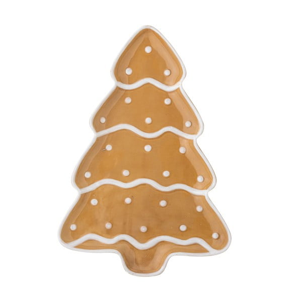 Светлокафява керамична чиния с коледен мотив за сервиране Ginnie – Bloomingville