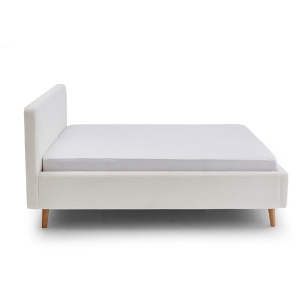Бяло двойно легло 140x200 cm тапицирано без ламелно дъно Mattis – Meise Möbel-image-4