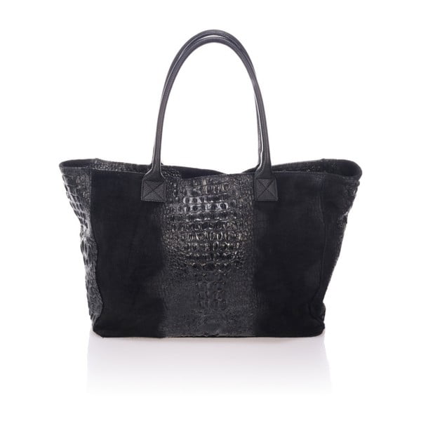 Černá kožená kabelka Lisa Minardi Maxiliaria
