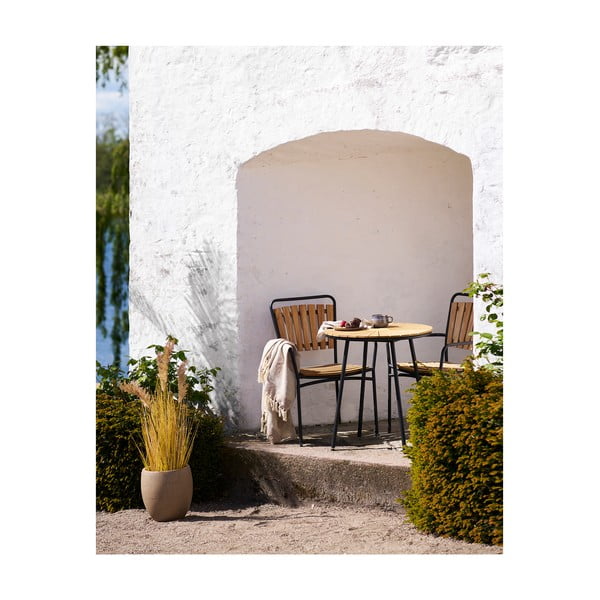 Градински столове в комплект 2 бр. от масивно дърво/метални в естествен цвят Cleveland – House Nordic-image-2