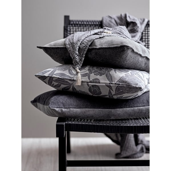 Комплект от 2 възглавници Vincent от сива вълна и кожа, 45 x 45 cm - Södahl-image-1