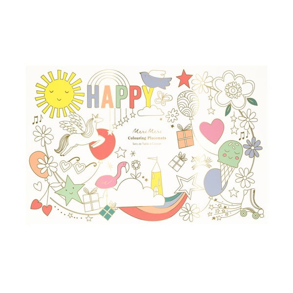 Хартиени подложки за хранене в комплект 8 бр. 28x42.5 cm Happy Icons – Meri Meri