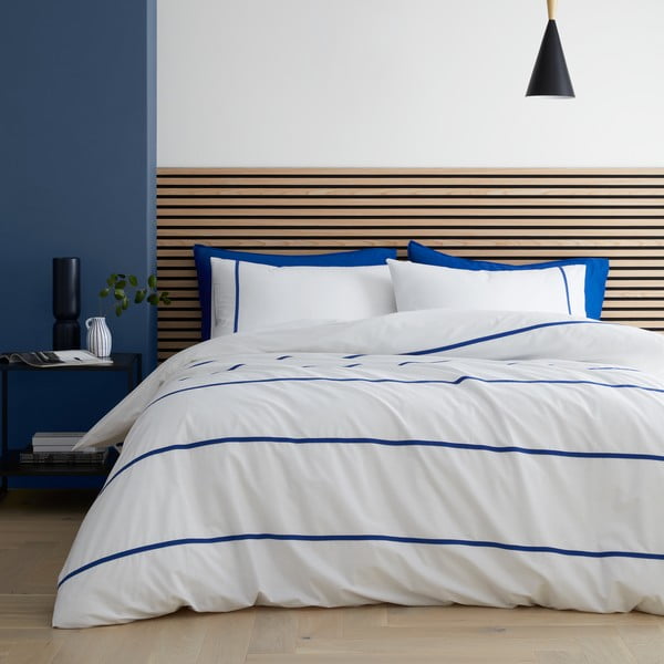 Синьо и бяло памучно спално бельо за единично легло 135x200 cm - Content by Terence Conran