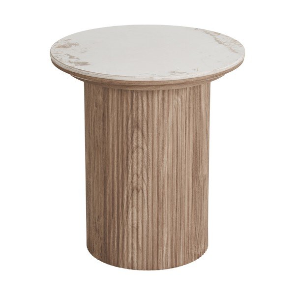 Кръгла странична масичка с плот от имитация на мрамор ø 45 cm Athens – House Nordic