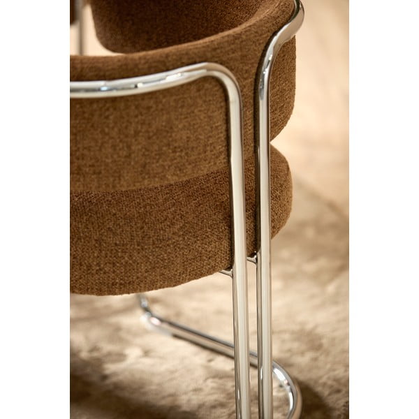 Кафяв метален трапезен стол с подлакътници Adante – Light & Living-image-3