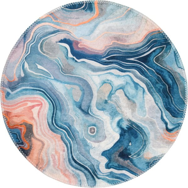 Синьо-розов кръгъл килим подходящ за пране ø 120 cm Colors of Joy – Vitaus