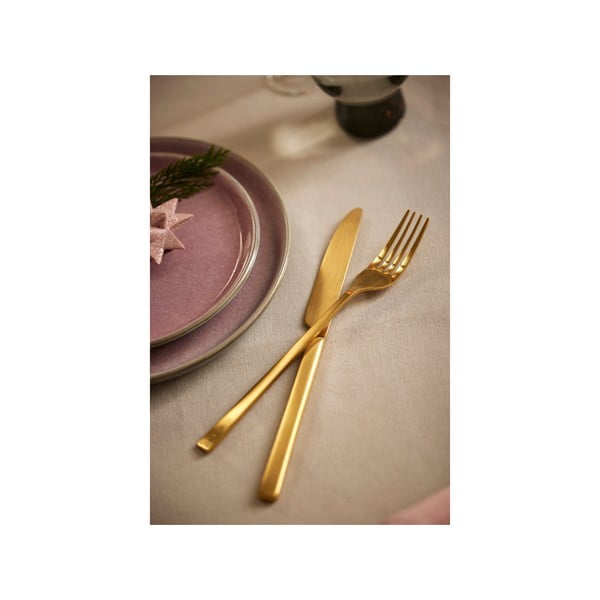 Стоманен прибори за хранене 16 бр. в месингов цвят Brass – Bitz-image-1