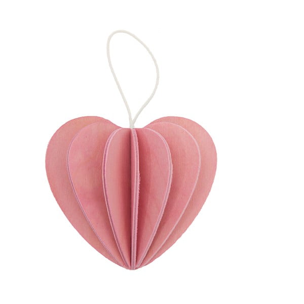 Skládací pohlednice Heart Light Pink, 6.8 cm