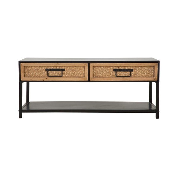 Черна/естествена метална маса за телевизор 95x38x38 cm Hanoi – Mauro Ferretti