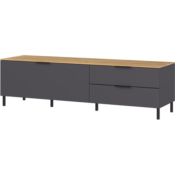 Сива телевизионна масичка от дъб 164x47 cm California - Germania-image-2