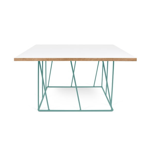 Bílý konferenční stolek se zelenými nohami TemaHome Helix, 75 cm