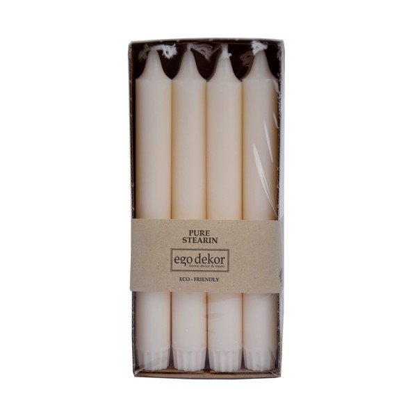 Комплект от 8 бежови дълги свещи Ego Dekor ED, време на горене 7 ч. - Eco candles by Ego dekor-image-1