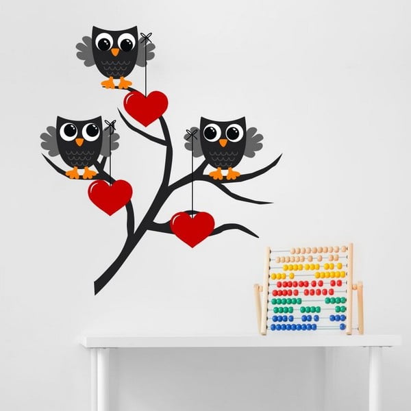 Декоративен стикер за стена Owl & Heart - Unknown