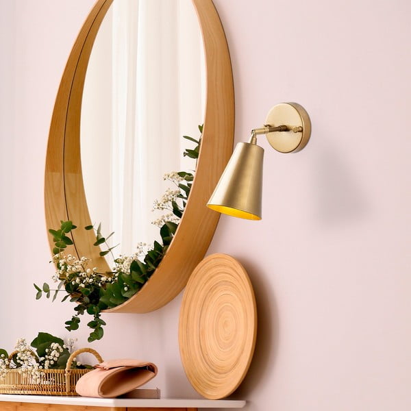 Стенна лампа  в златист цвят ø 10 cm Evander – Opviq lights-image-1