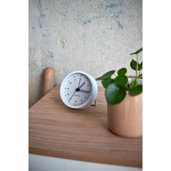 Бял будилник , ø 9 cm Tinge - Karlsson-image-1