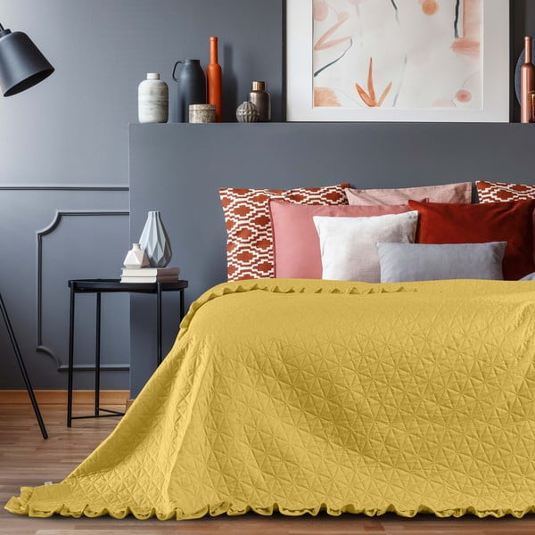 Жълта покривка за легло , 260 x 240 cm Tilia - AmeliaHome