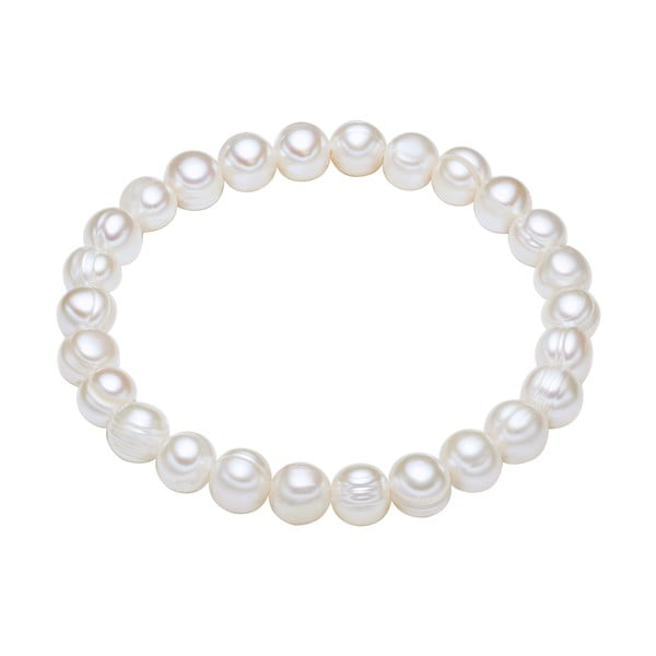 Bílý perlový náramek The Pacific Pearl Company Chakra Pearls, 19 cm