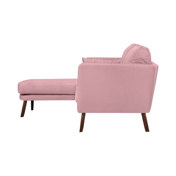 Светлорозов триместен диван Елена с шезлонг в левия ъгъл - Mazzini Sofas-image-3
