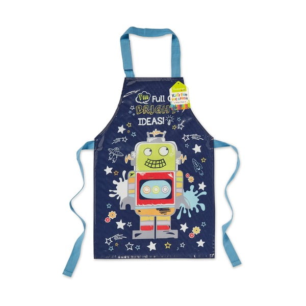 Детска престилка от син памук Robot - Cooksmart ®