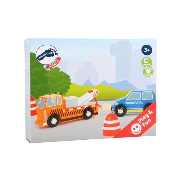 Детски комплект от служебни автомобили и пътни знаци Tow - Legler
