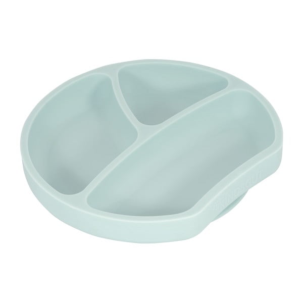 Светлосиня силиконова бебешка чиния Чиния, ø 20 cm - Kindsgut