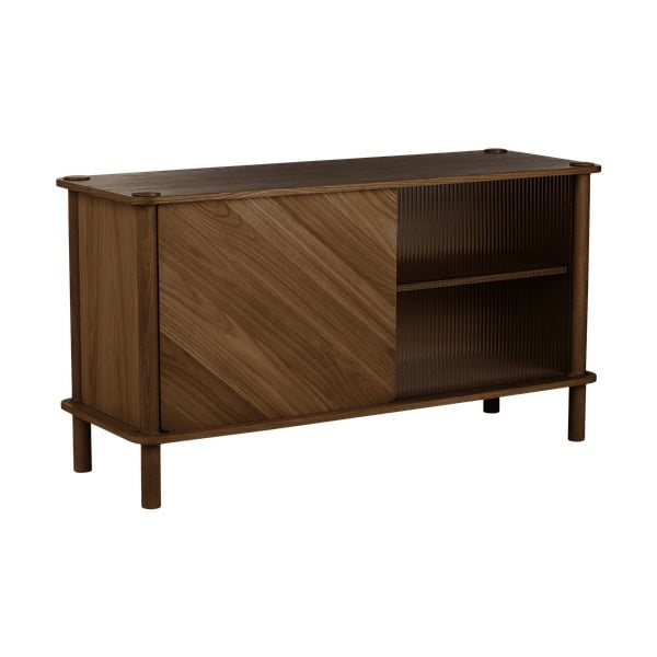 Кафява витрина от масивен дъб с плъзгащи се врати 135x73,5x48 cm Italic – UMAGE-image-2