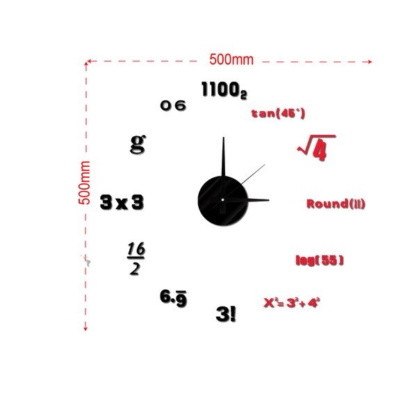 Стенен часовник Math, ⌀ 50 cm - Mauro Ferretti-image-2