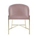 Пастелно розов стол със златни крака Nelson - Interstil