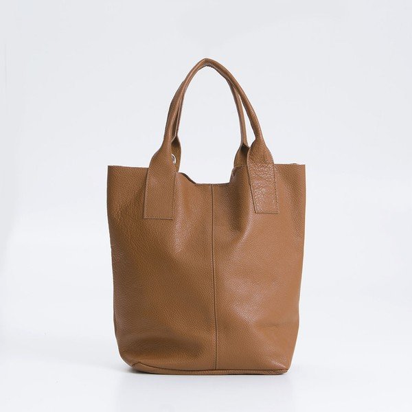 Koňakově hnědá kožená kabelka Giorgio Costa Lauretta-image-1