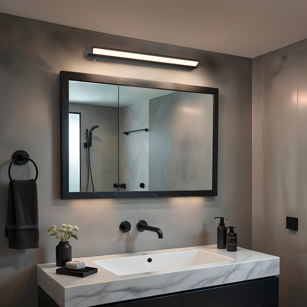 Матово черно LED стенна лампа Fabrizio – Trio-image-1