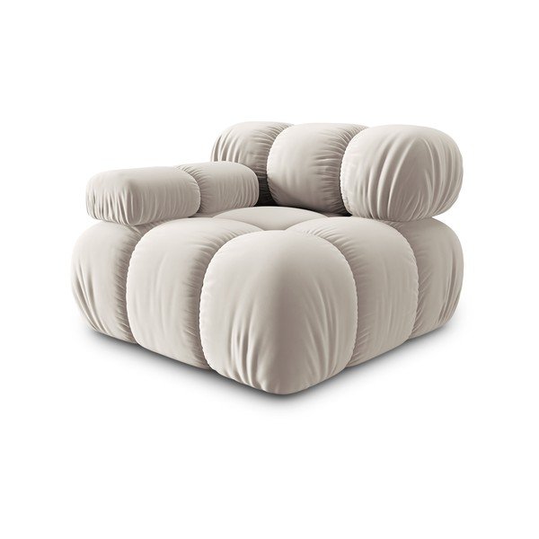 Бежов кадифен модул за диван (ляв ъгъл) Bellis – Micadoni -image-3