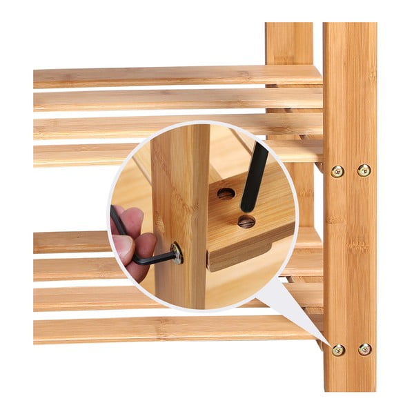 Бамбуков рафт за 8 чифта обувки, ширина 90 см - Songmics-image-2