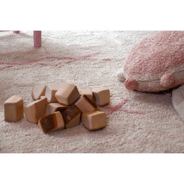 Розов и кремав ръчно изработен памучен килим подходящ за пране 170x240 cm Atlas Natural – Lorena Canals-image-4