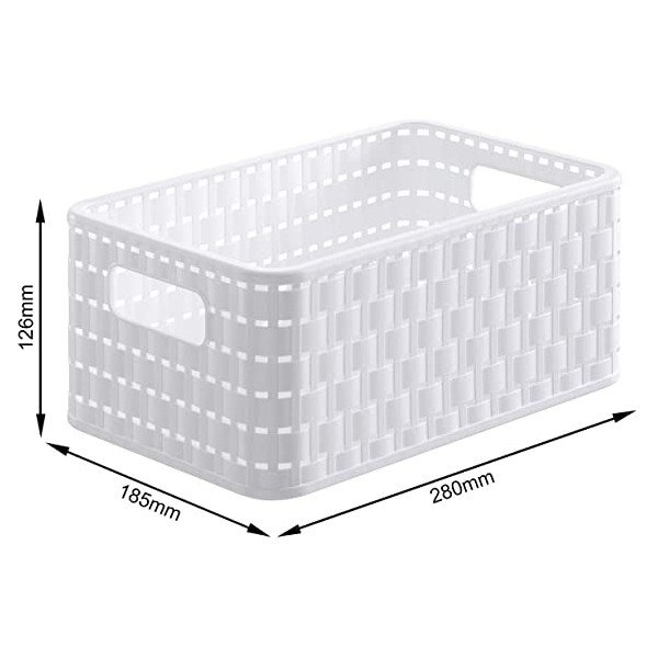 Бяла рециклирана пластмасова кошница за съхранение Country - Rotho-image-2