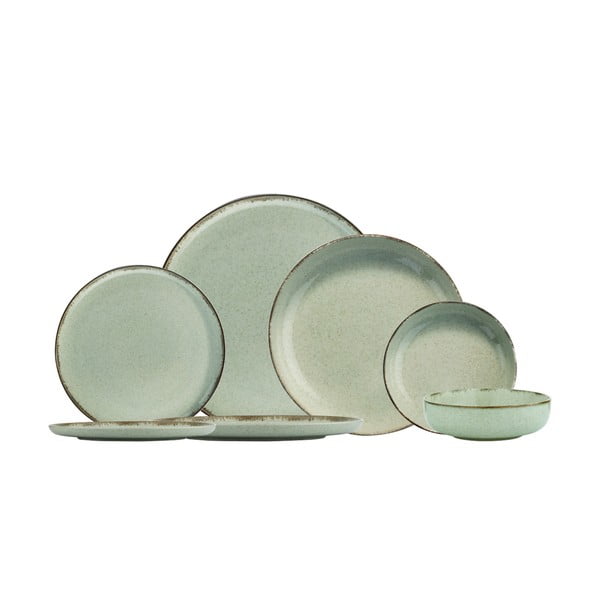 Комплект зелени порцеланови чинии от 24 части Pearl - Kütahya Porselen