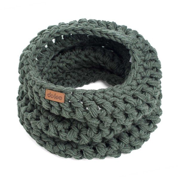 Маслиненозелен ръчно плетен кръгъл нагревател за врата Tommy - DOKE