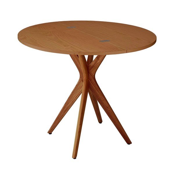 Кръгла сгъваема трапезна маса с ясенов плот 45x90 cm Jubi – Ragaba-image-2