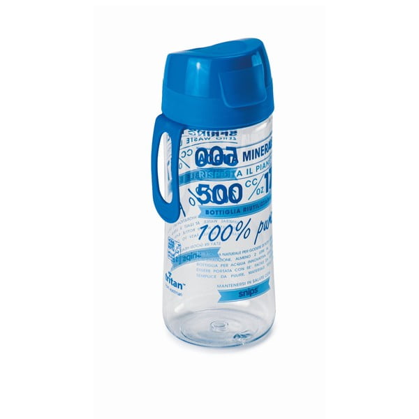 Синя бутилка за вода с декорация, 500 ml - Snips