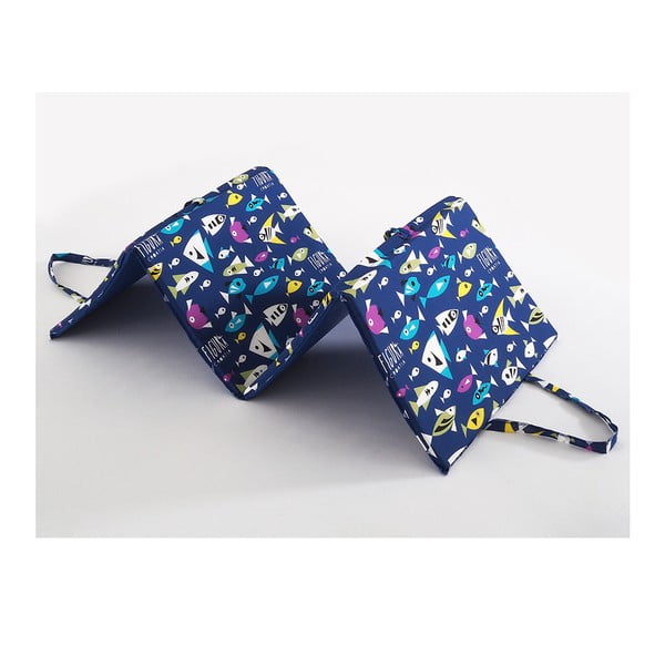 Синя възглавница за градински шезлонг 49x137 cm   Fishes – B.E.S.-image-1