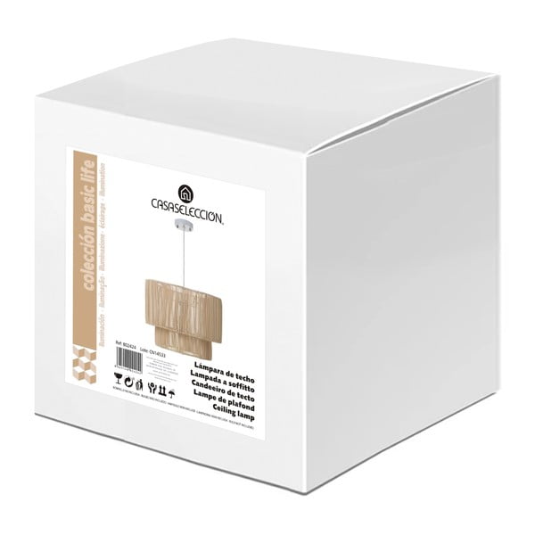 Таванна лампа от ратан в естествен цвят с абажур от ратан ø 38 cm Natural Way - Casa Selección-image-3