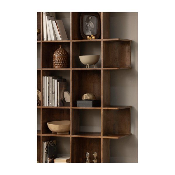 Тъмнокафява библиотека от масивно манго 130x180x35 cm Sinne – WOOOD-image-1