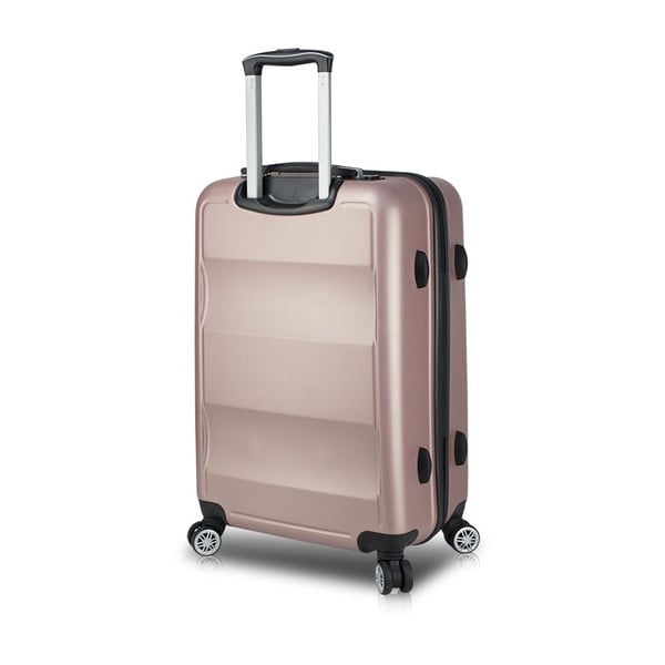 Розов куфар за пътуване на колелца с USB порт My Valice COLORS LASSO Голям куфар - Myvalice