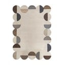 Сиво-бежов ръчно изработен вълнен килим 200x290 cm Mia Scallop Frame – Flair Rugs